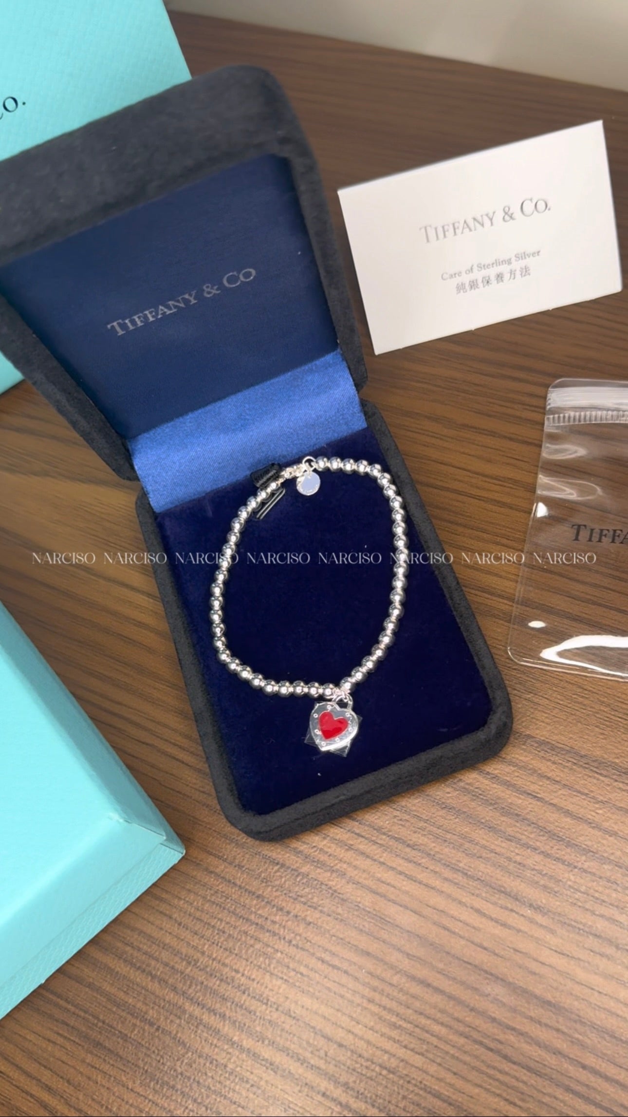 Pulsera Tiffany corazón rojo
