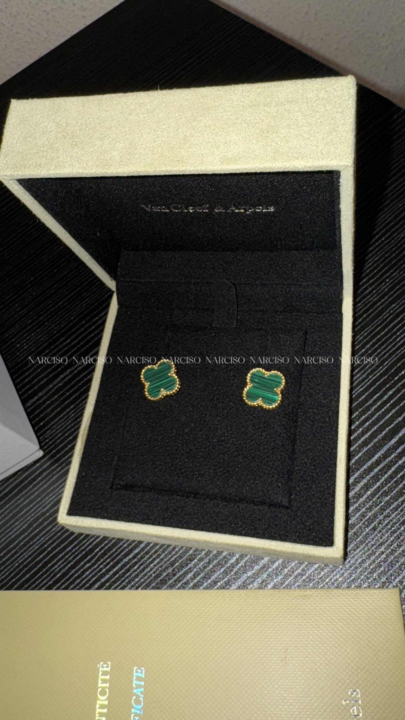 Aretes VC verde con empaque