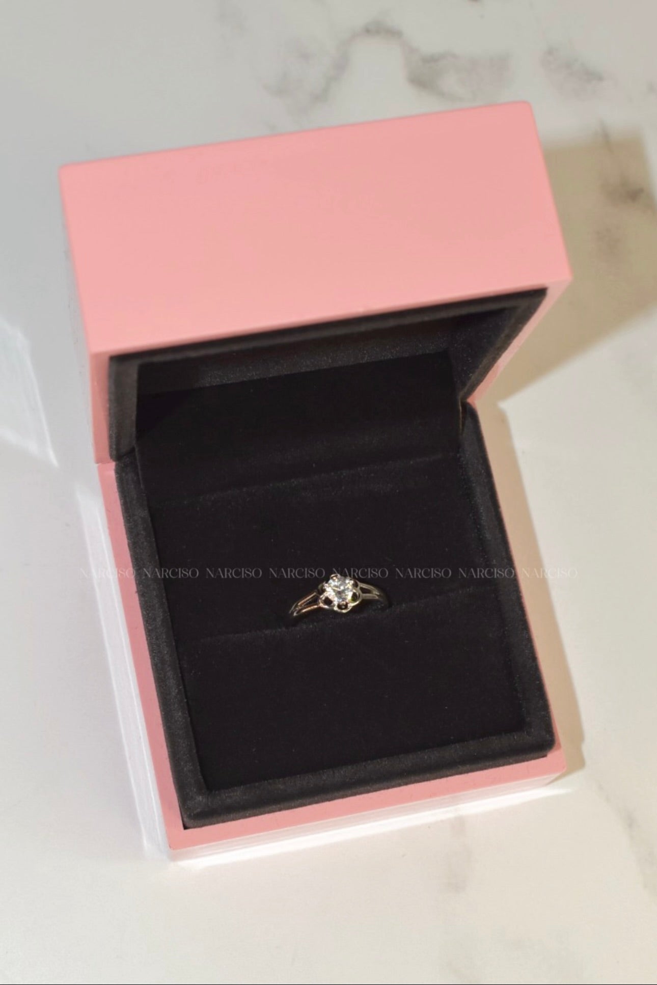 Anillo promesa flor plateada