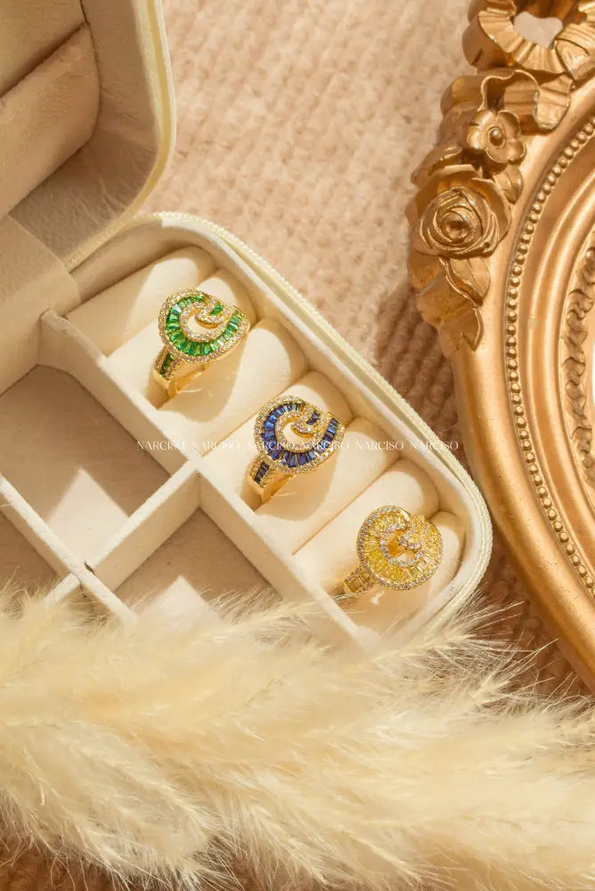 Anillo Circonitas Azules Anillos