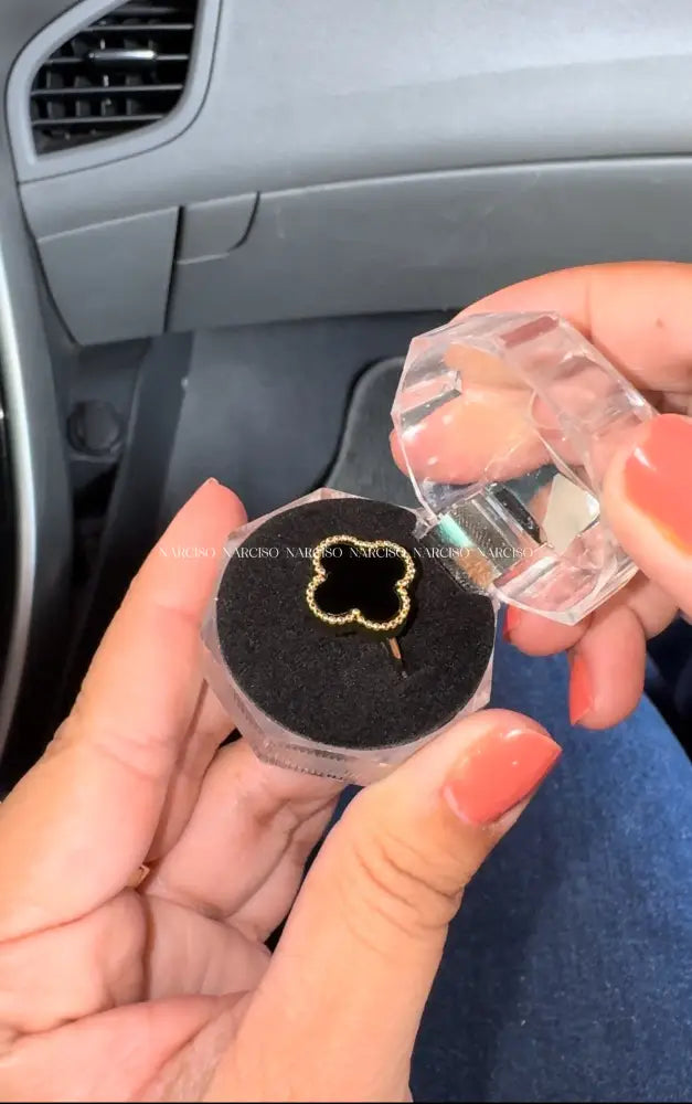Cajita Para Anillo En Negro Empaque Regalo