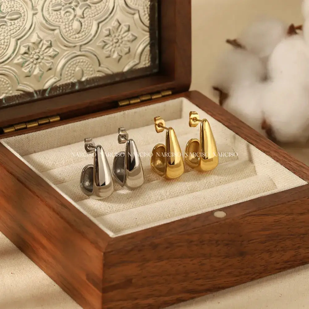 Chunky Square Hoops Aretes