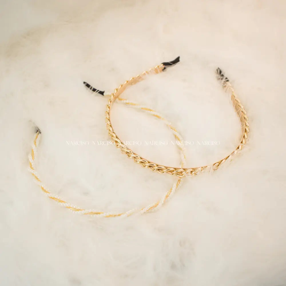Diadema Dorada Con Cadena Cabello