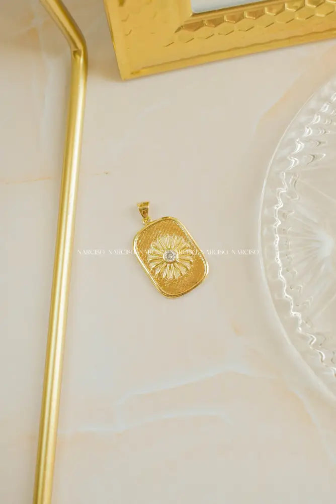 Dije Rectangular De Sol Colgantes Y Dijes