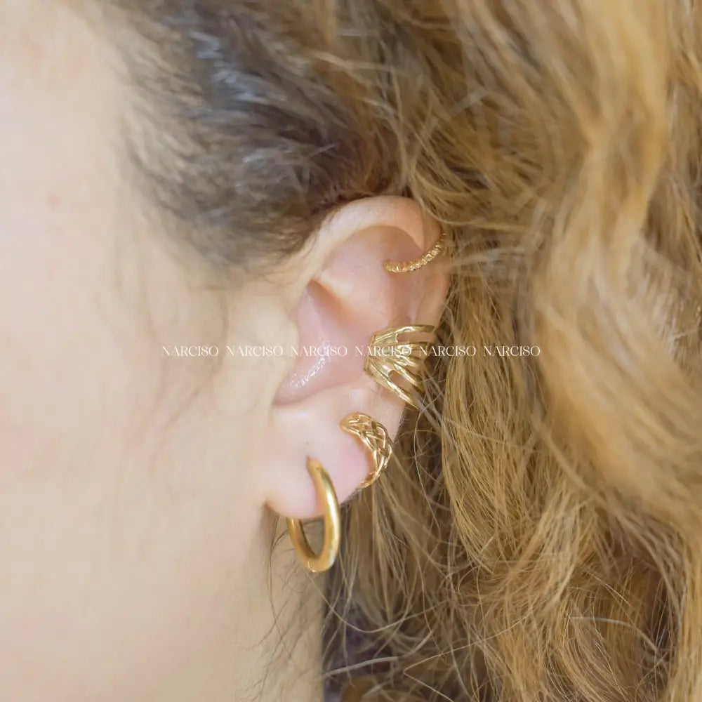 Earcuff Tipo Malla Falsos