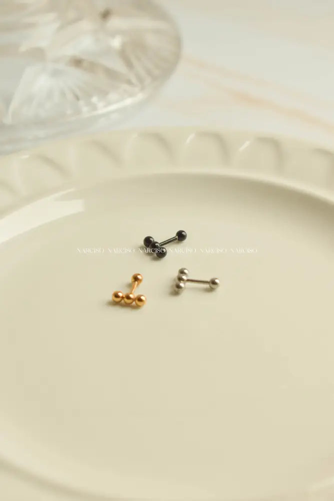 Triple Bolita Plateada Piercings