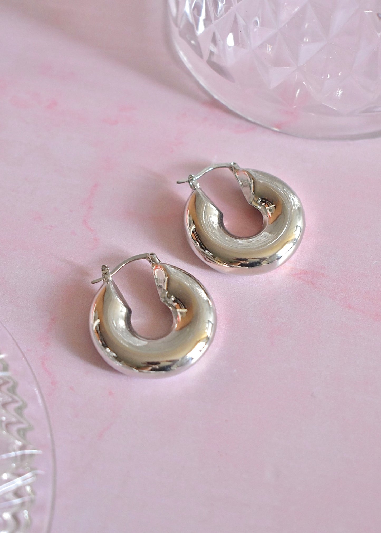 Chunky silver earrings