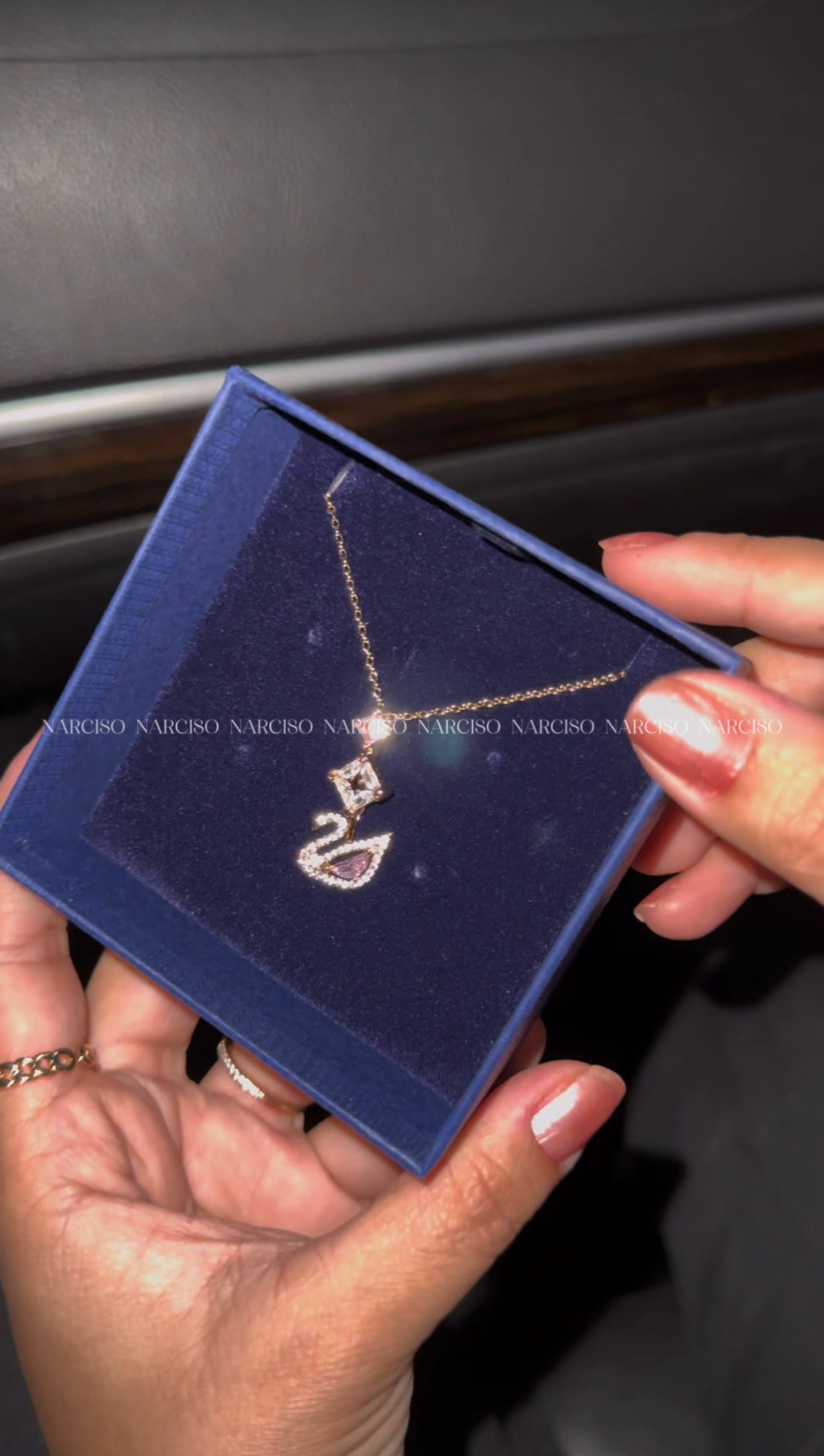 Cisne rosegold Swarovski