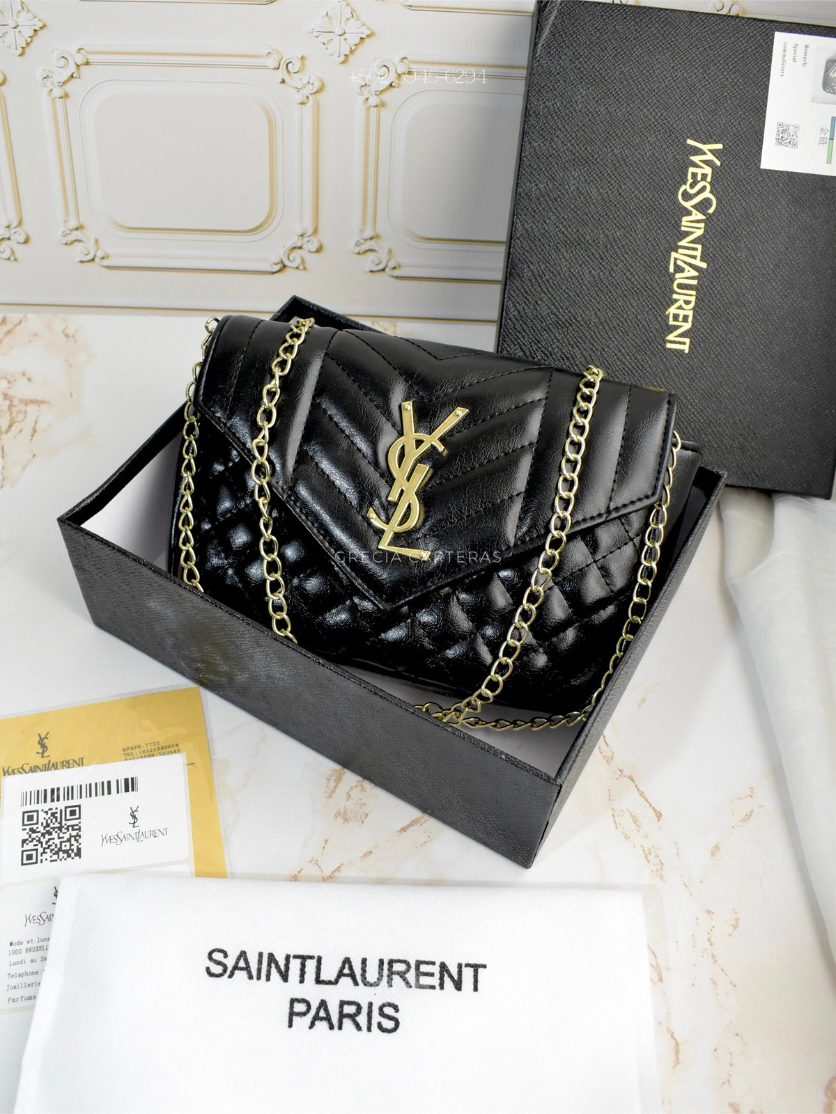 YSL negra de cuerina