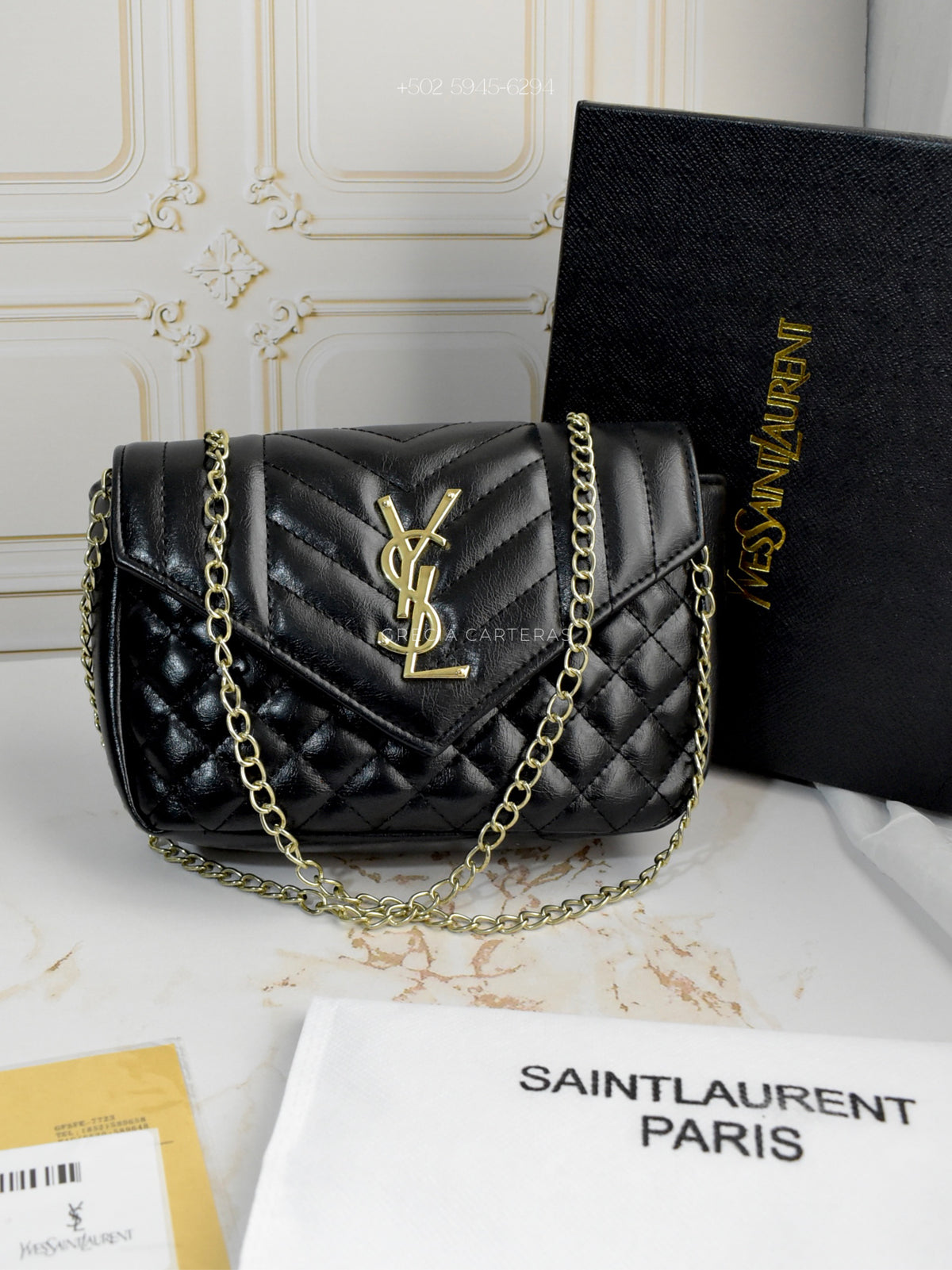 YSL negra de cuerina