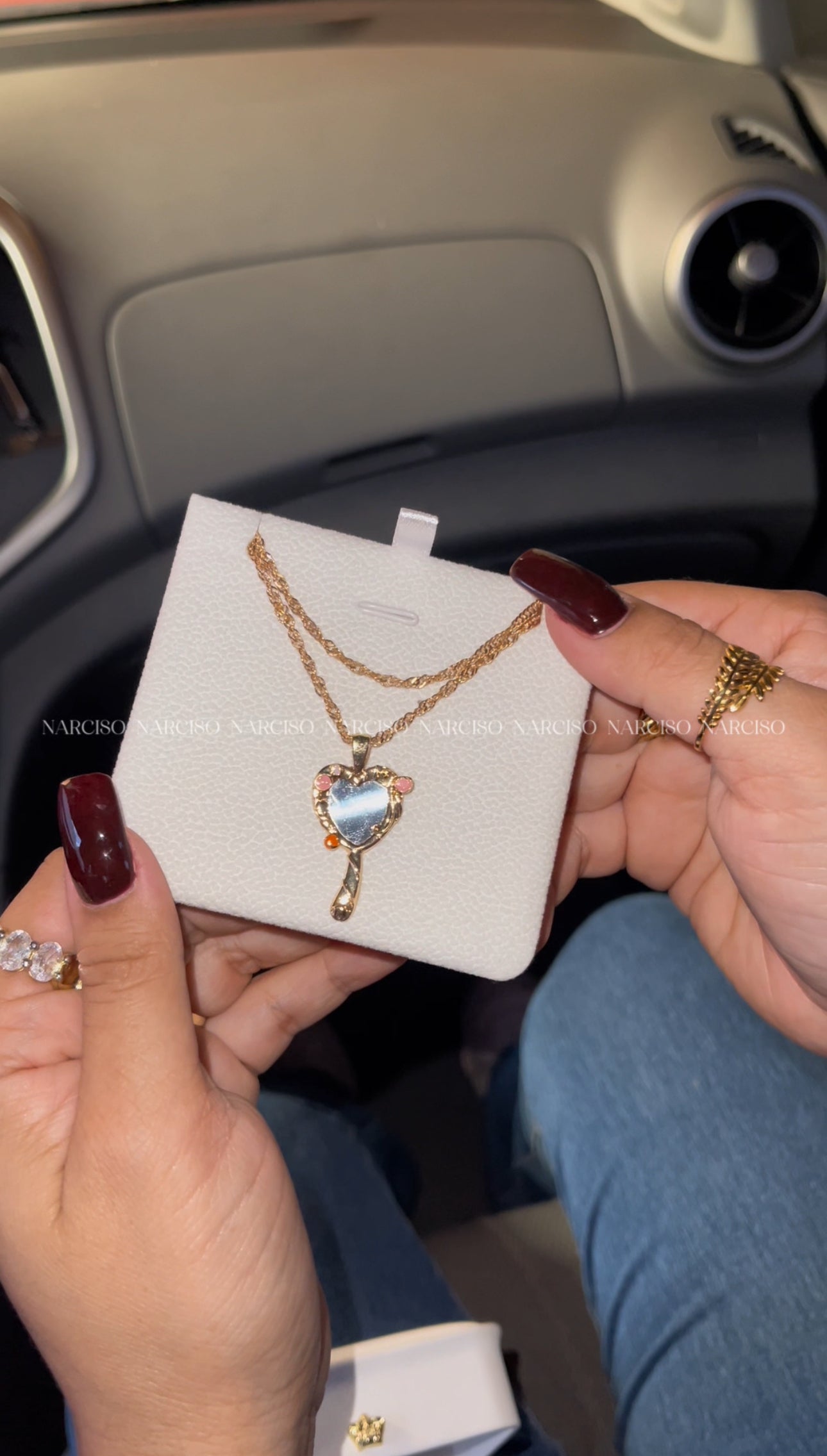 Collar espejo dorado Barbie