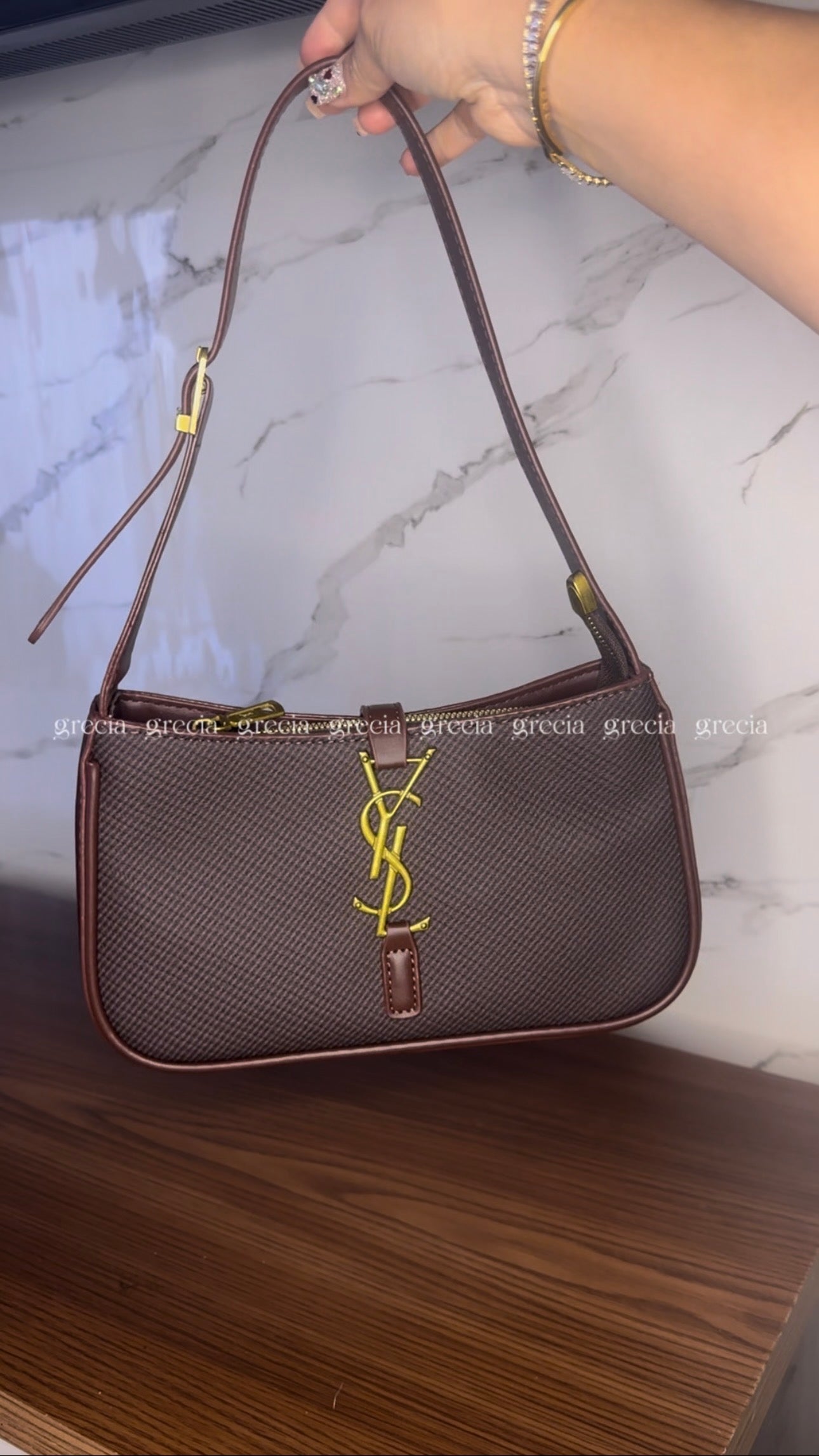 YSL café con dorado
