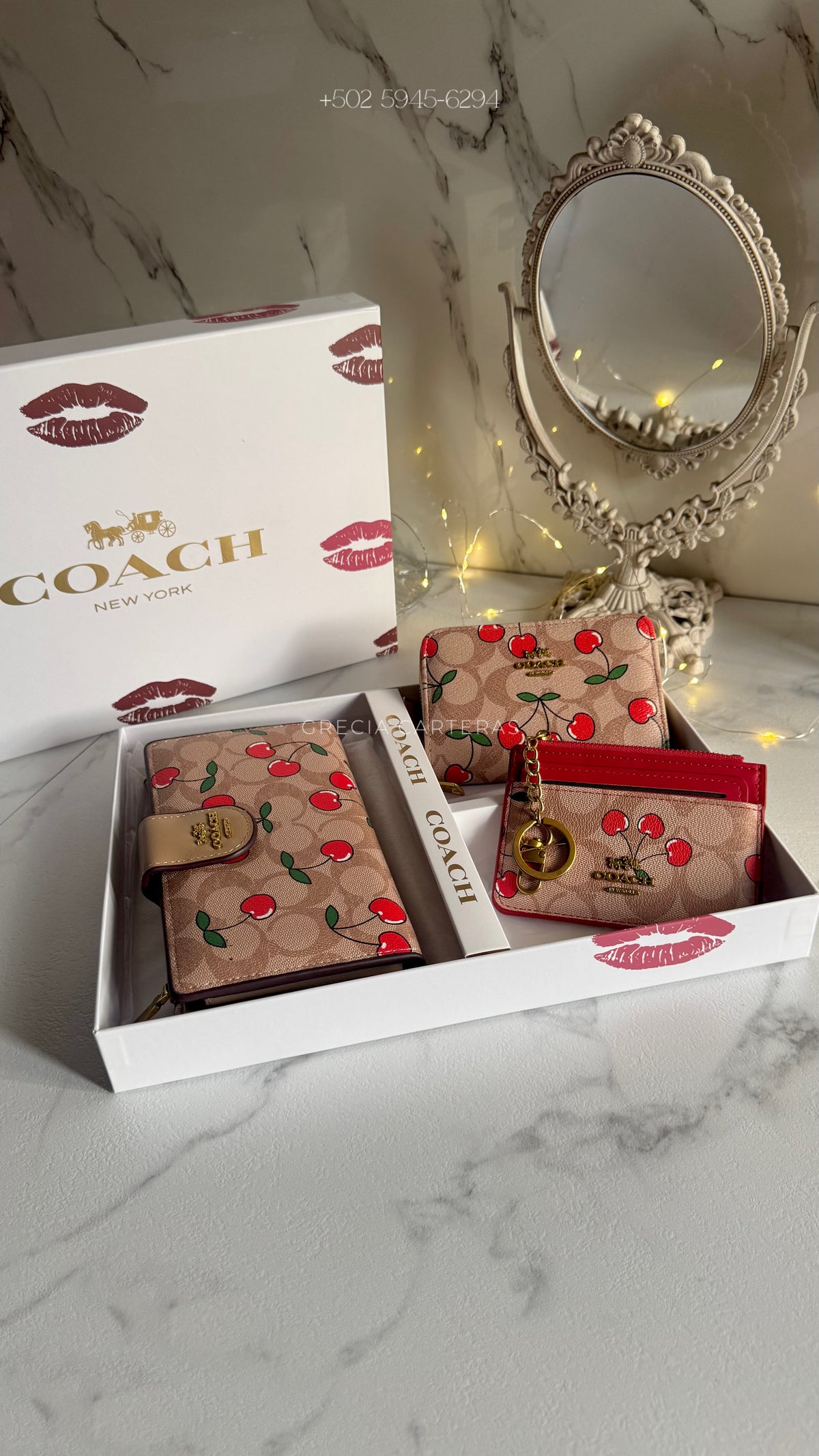 Set Coach café rojo