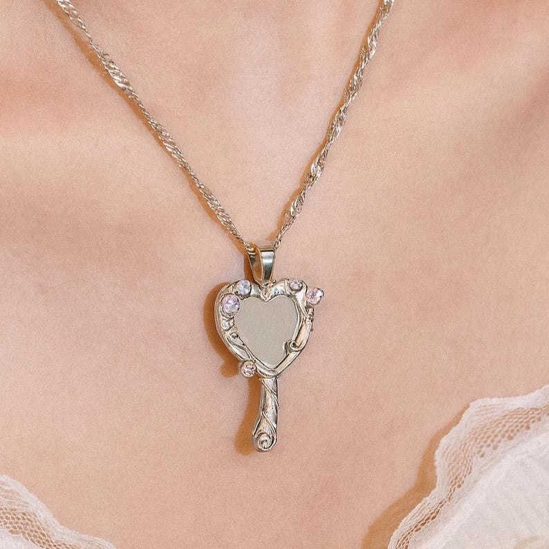 Collar espejo plateado Barbie