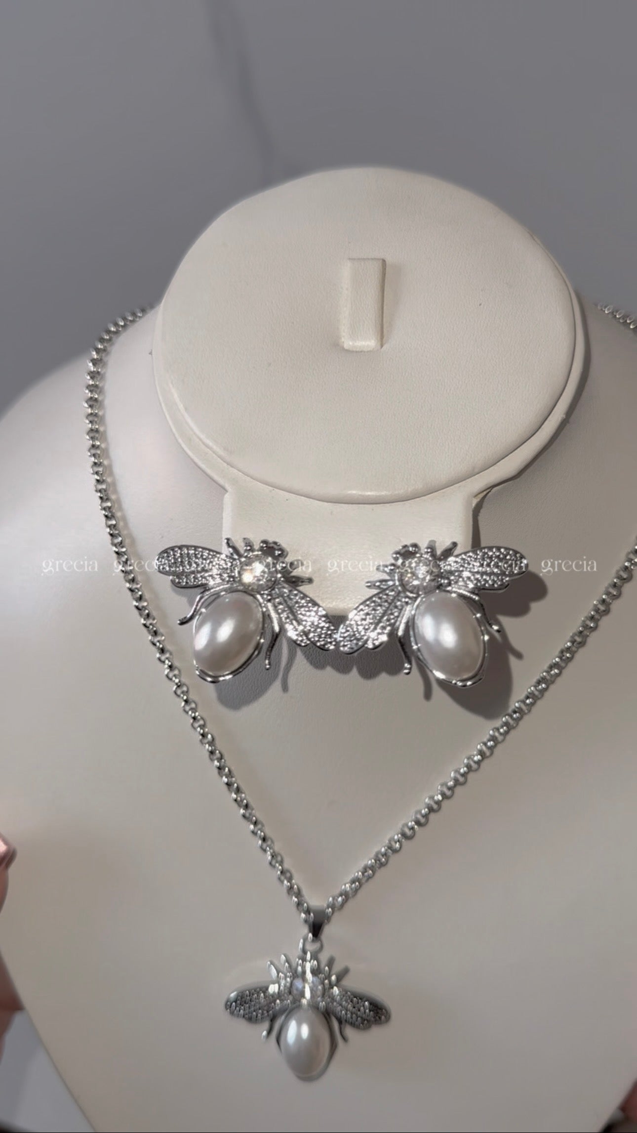 Set de abejas plateado