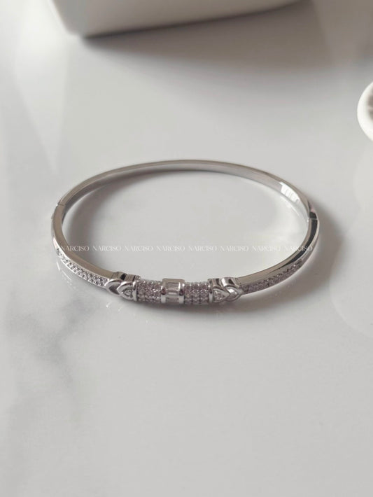 Brazalete circonitas plateado