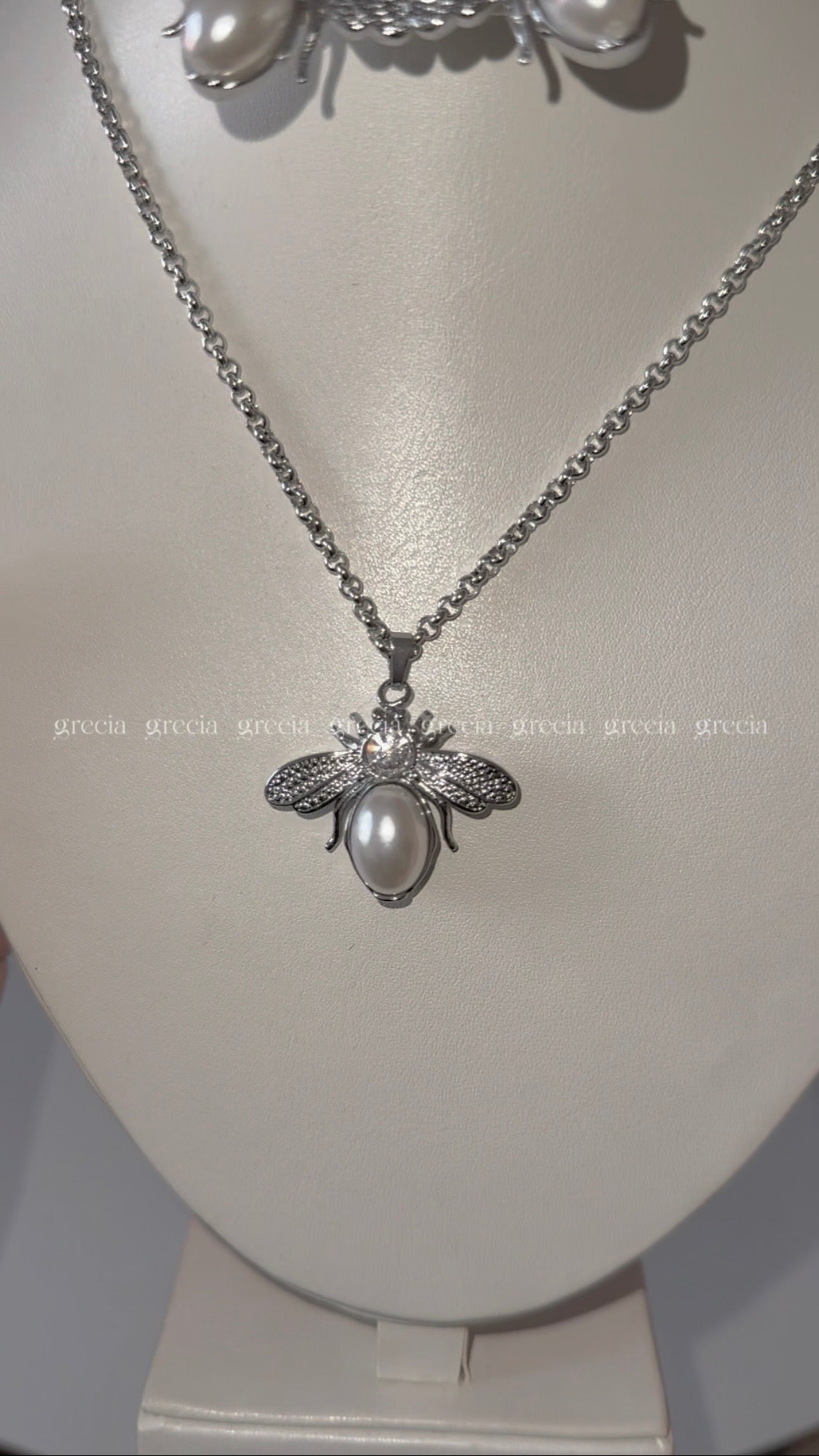 Set de abejas plateado