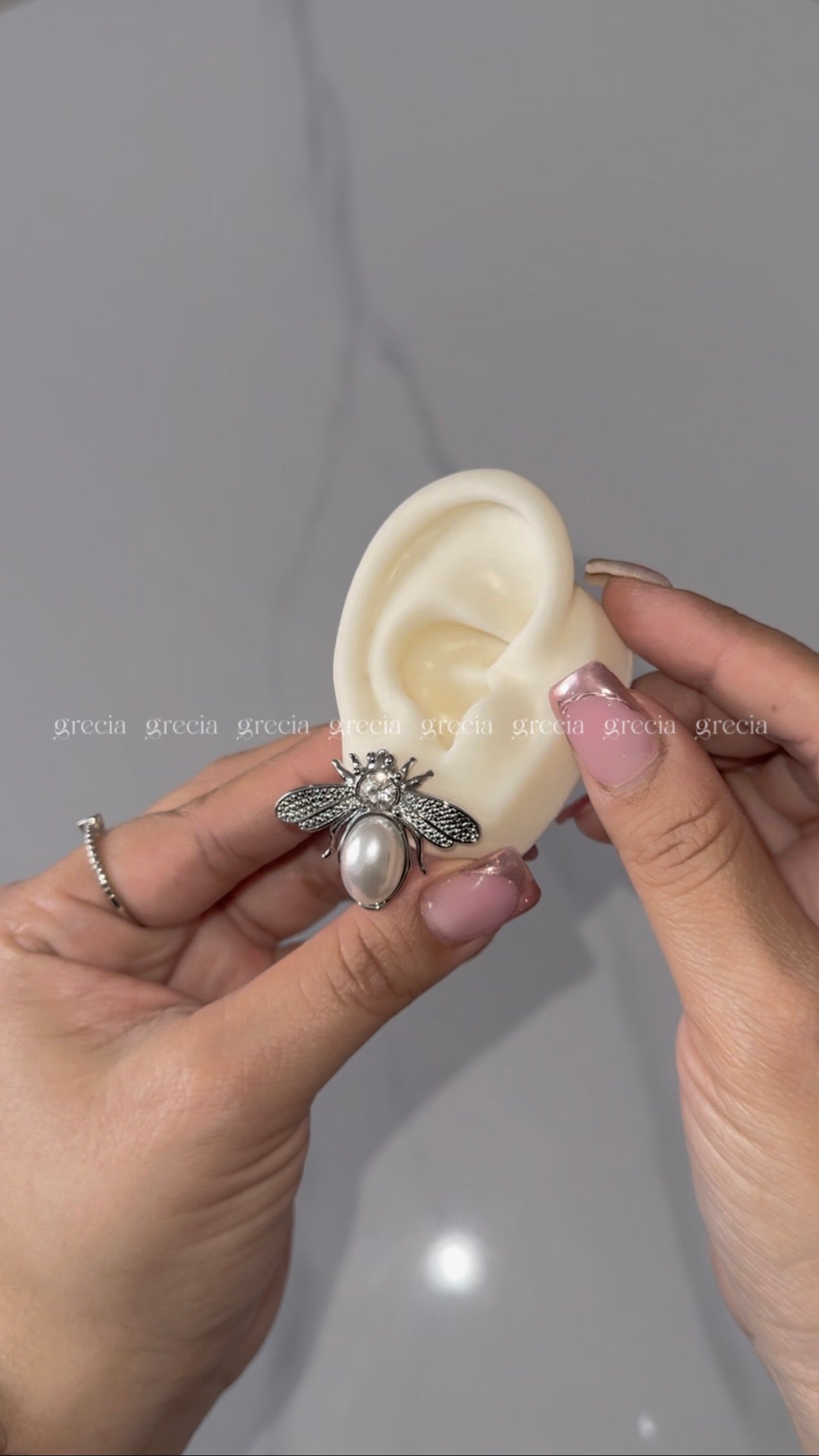 Set de abejas plateado