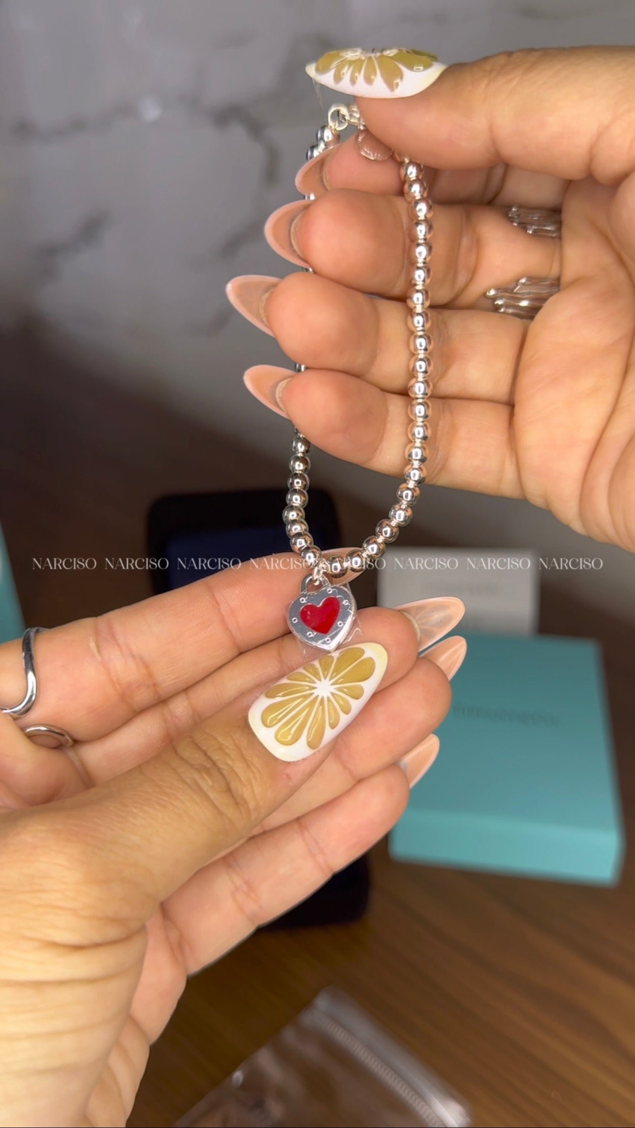 Pulsera Tiffany corazón rojo