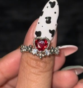 Anillo Pandora corazón rojo