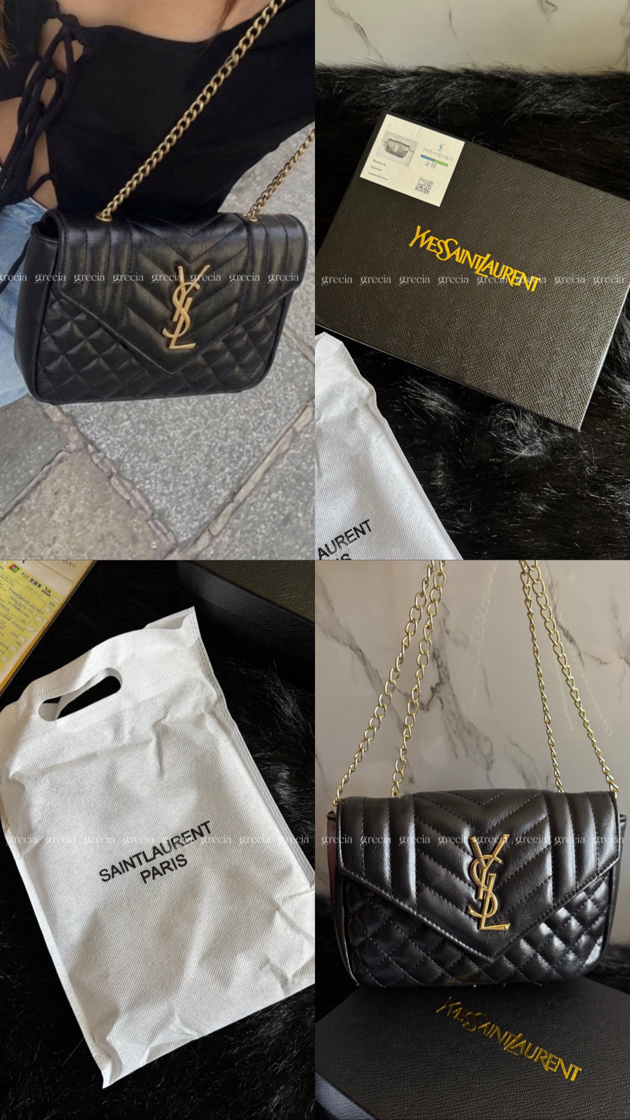 YSL negra de cuerina