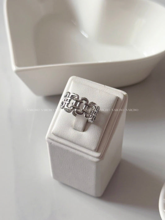 Anillo cadena plateado