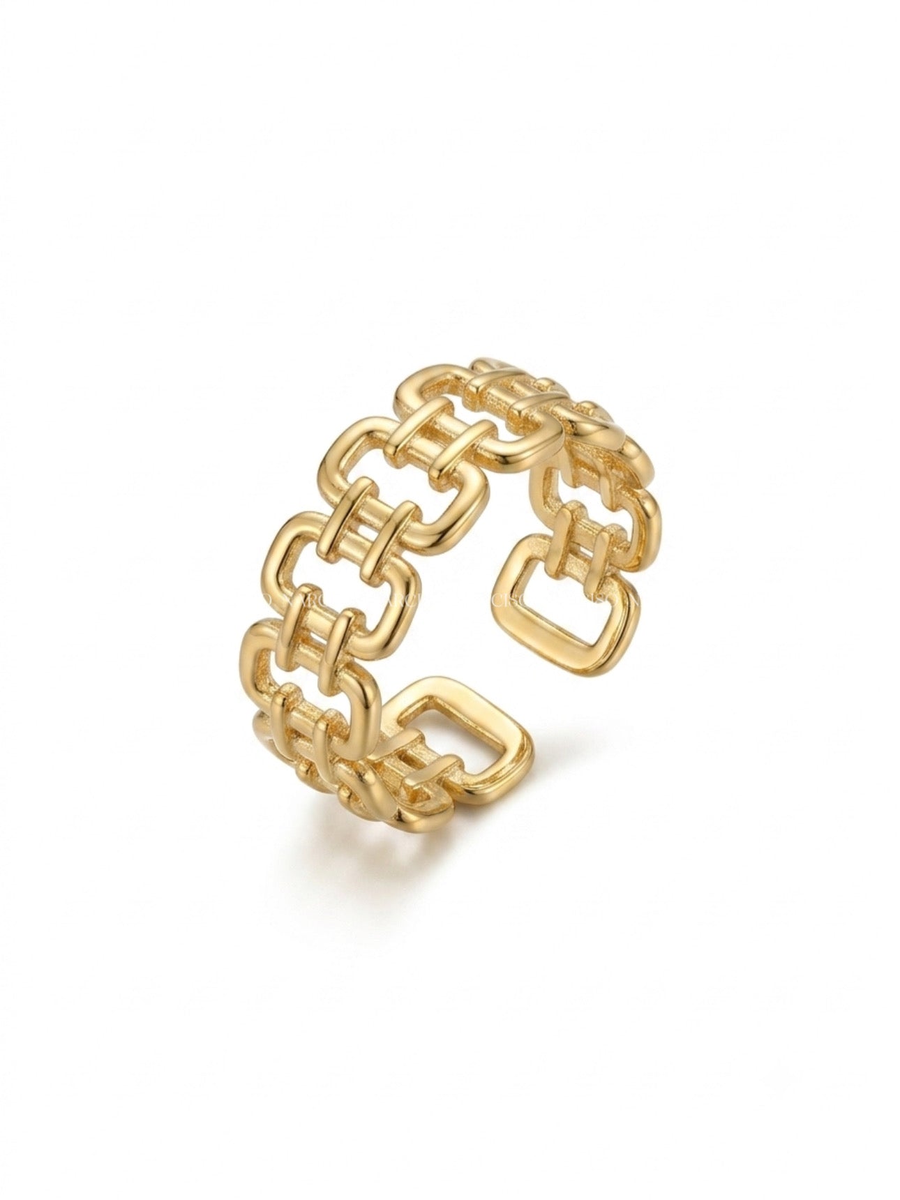 Anillo cadena dorado