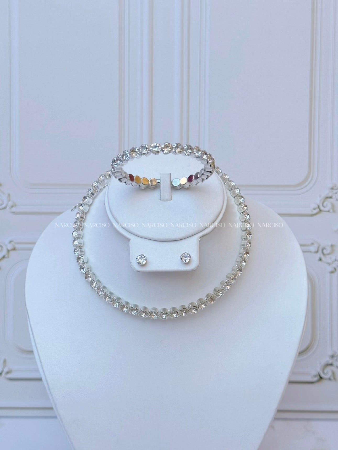 Set brillos plateado