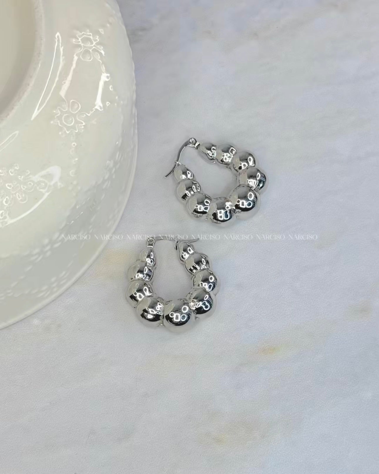 Aretes chunkys plateados