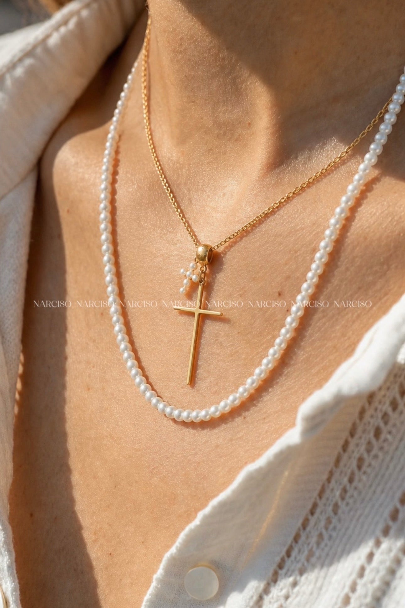 Set cruces y perlas