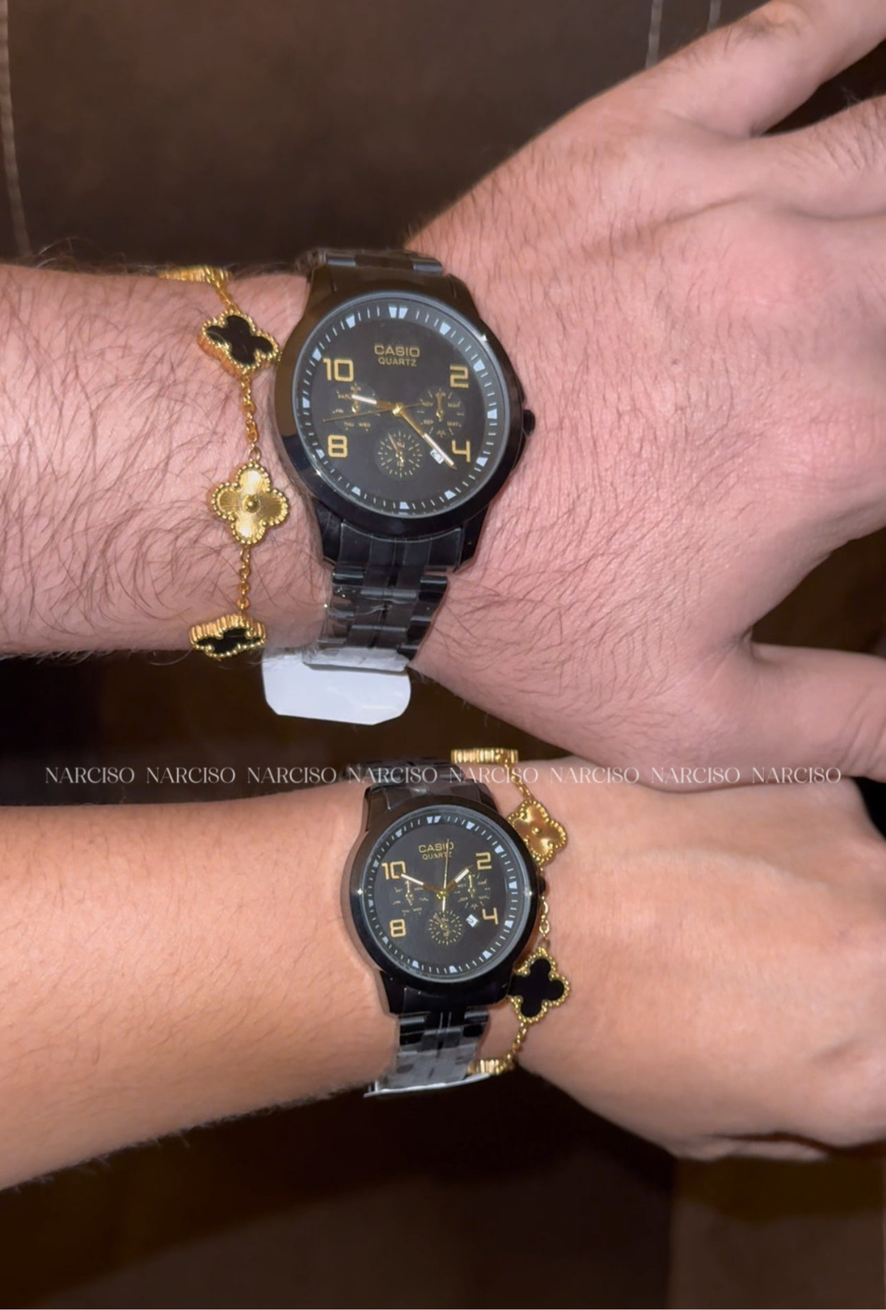 Dúo Casio negro con dorado