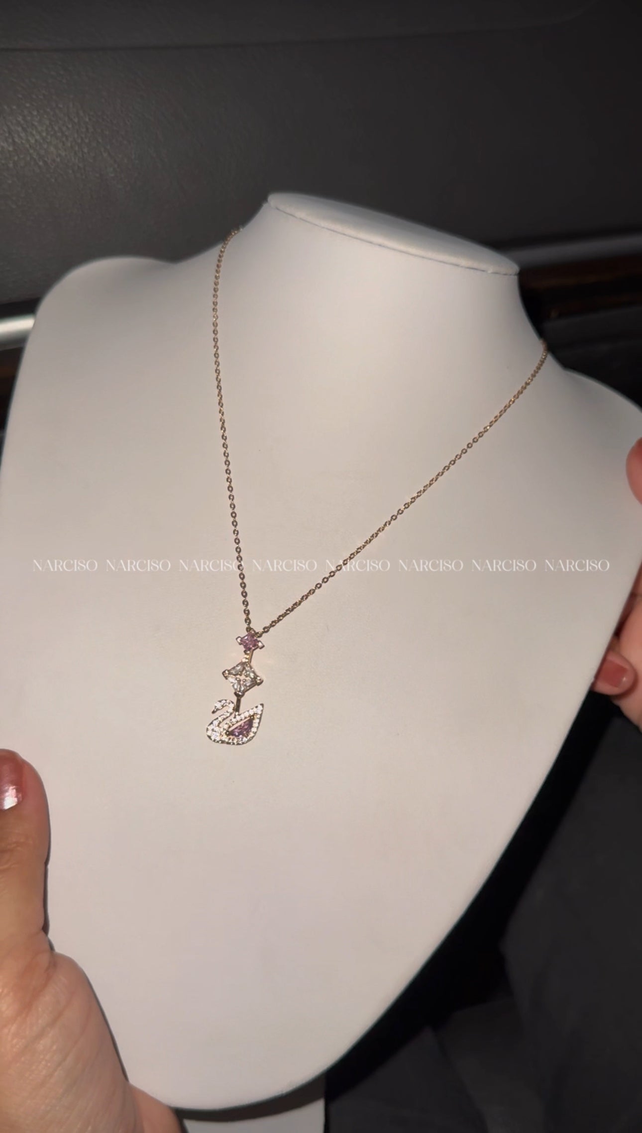 Cisne rosegold Swarovski