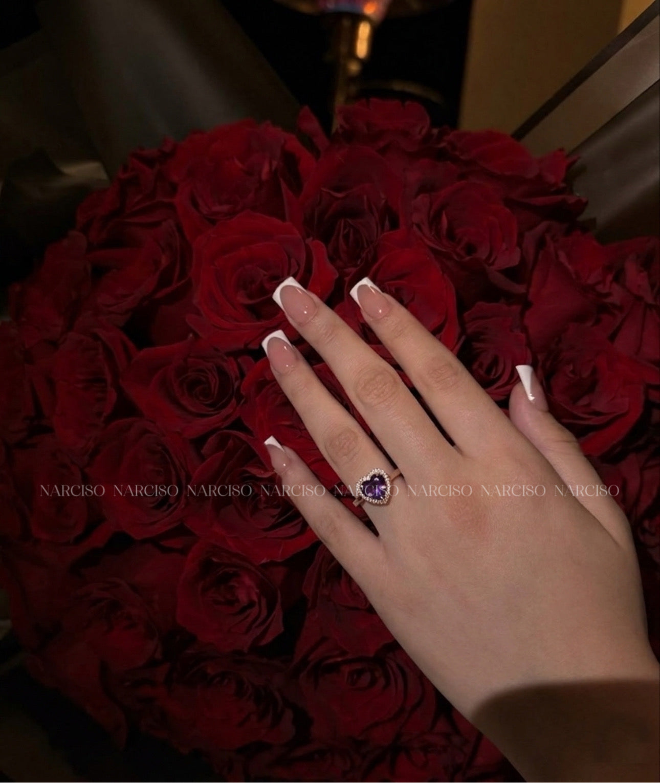 Anillo Pandora corazón morado
