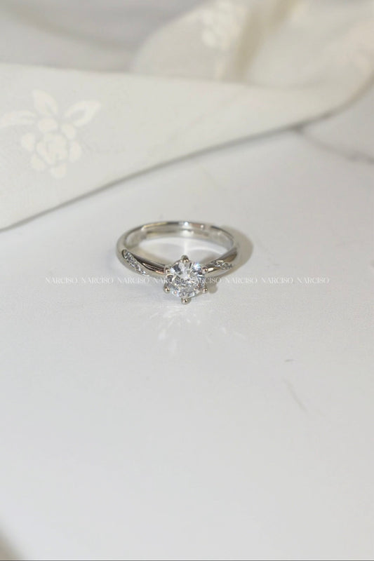 Anillo promesa plateado