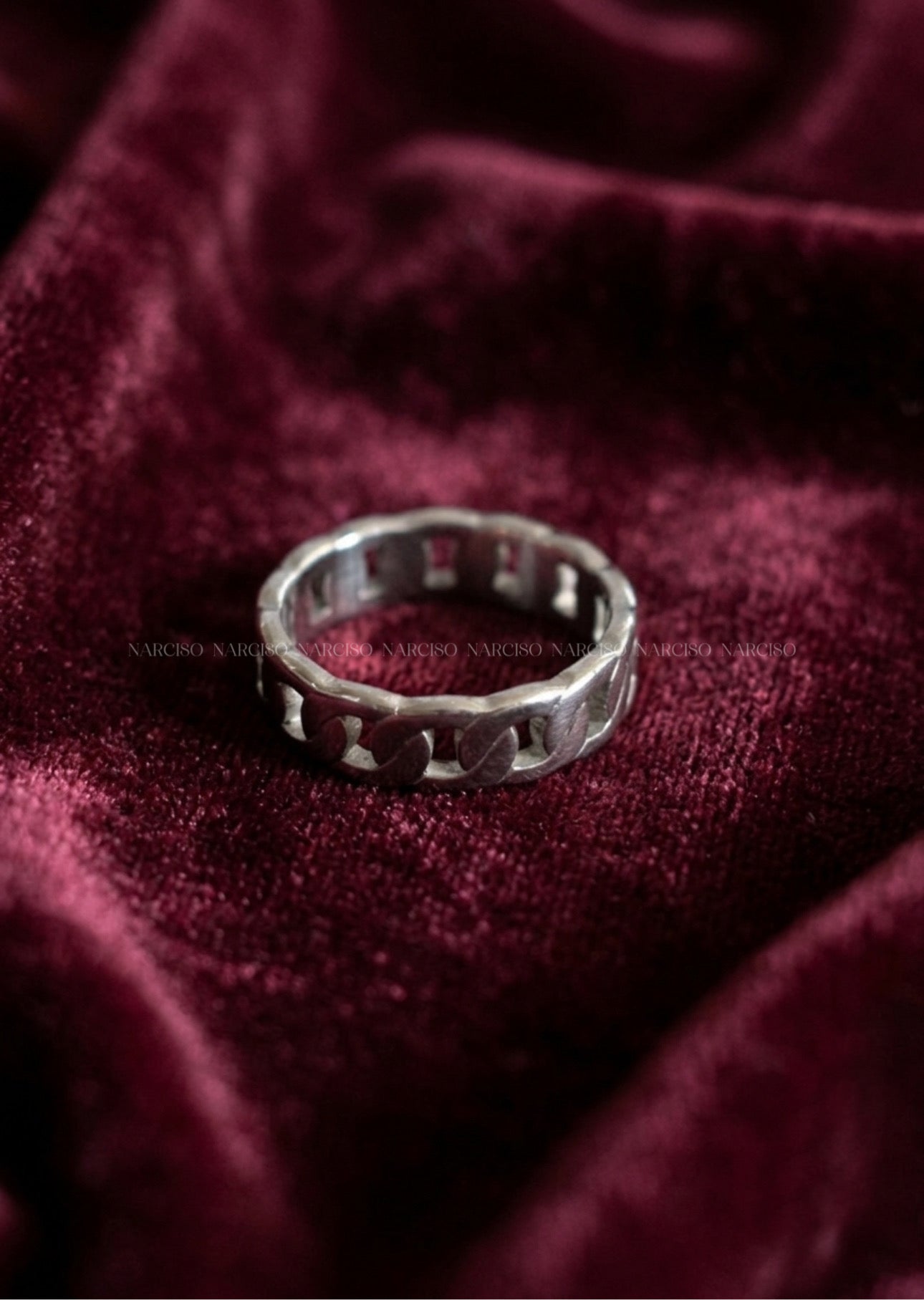Anillo cadena plateado