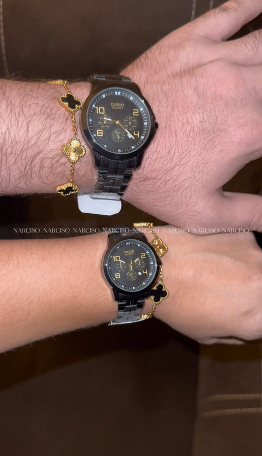 Dúo Casio negro con dorado