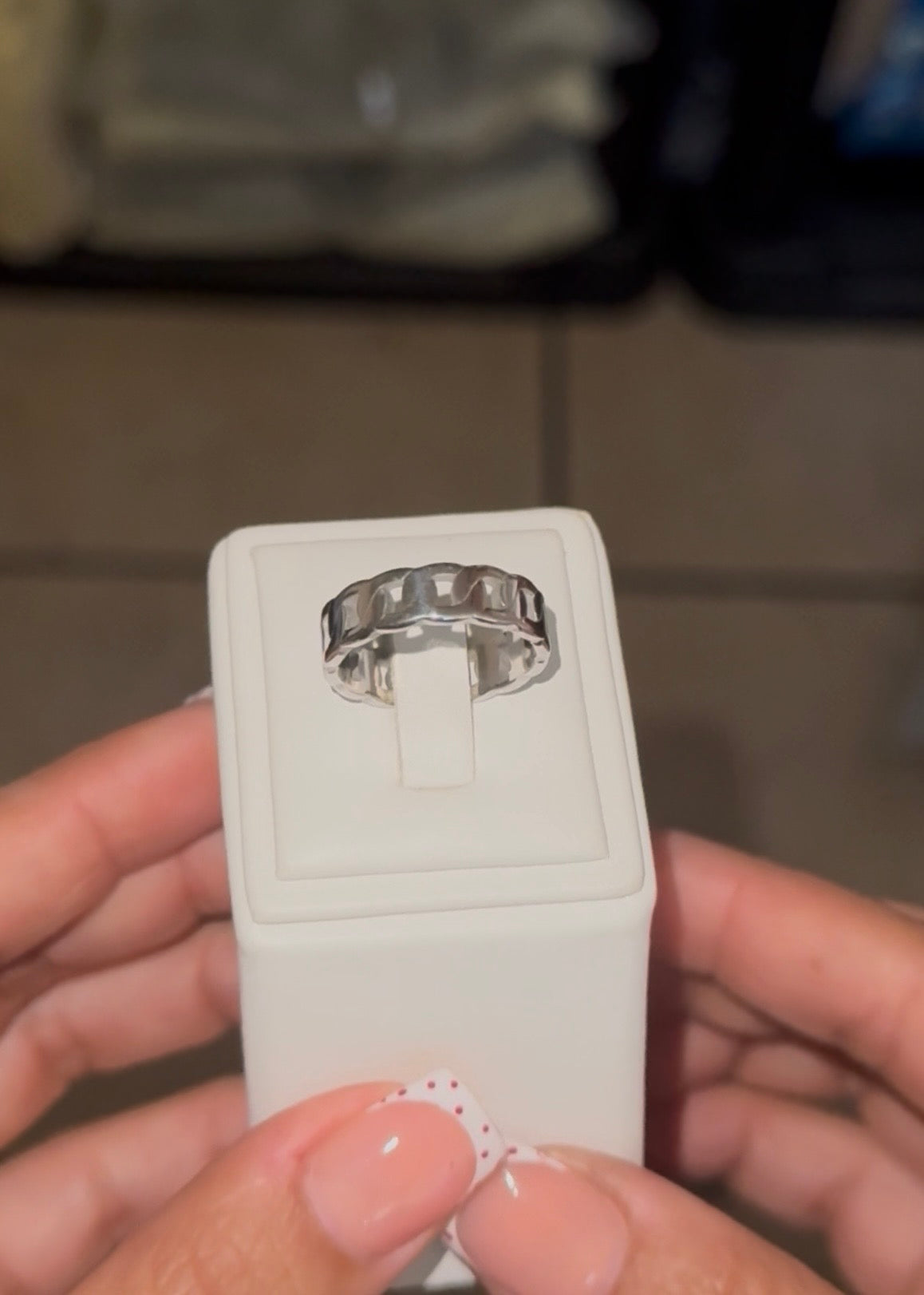 Anillo cadena plateado
