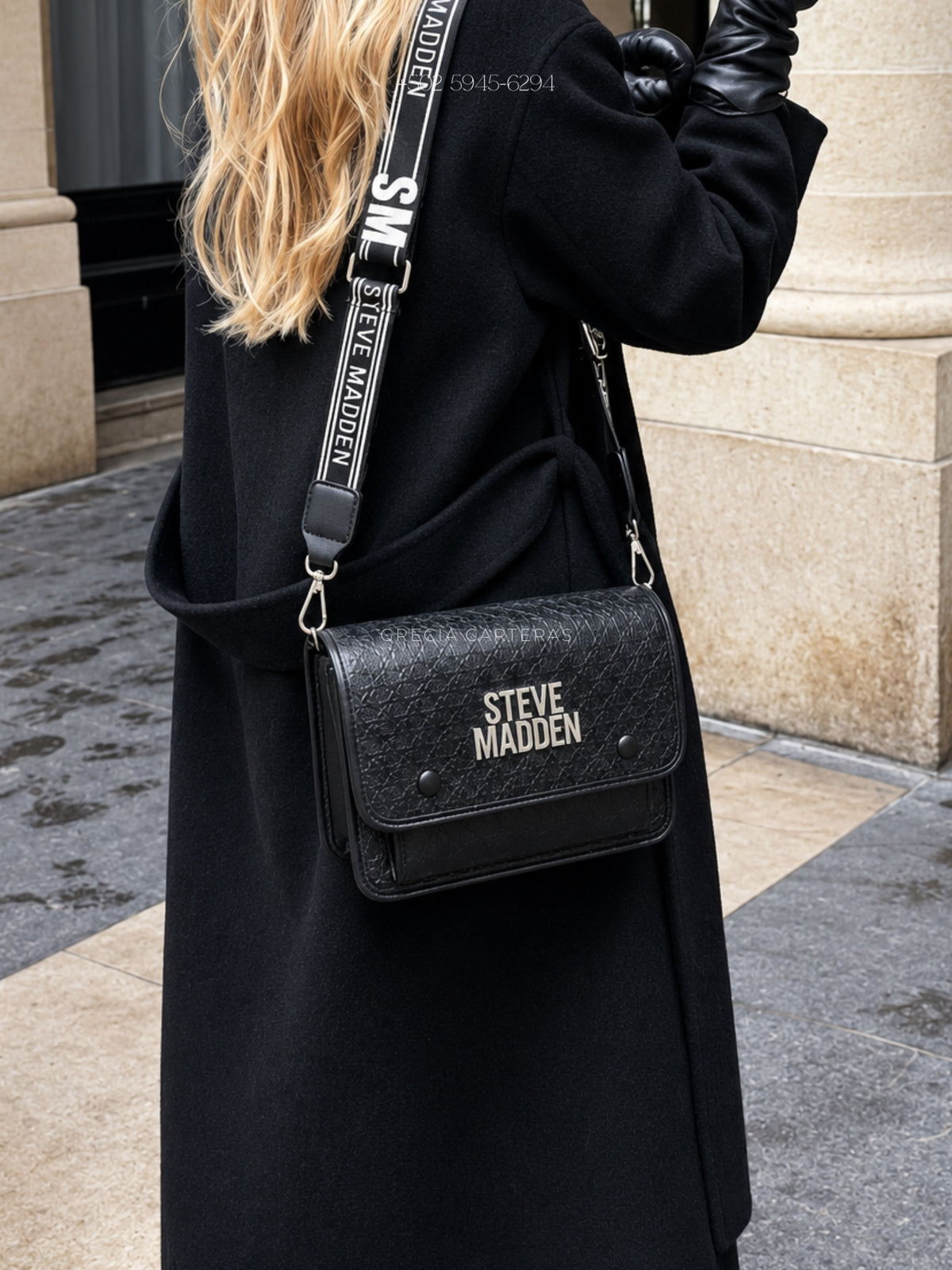 Steve Madden negra con plateado