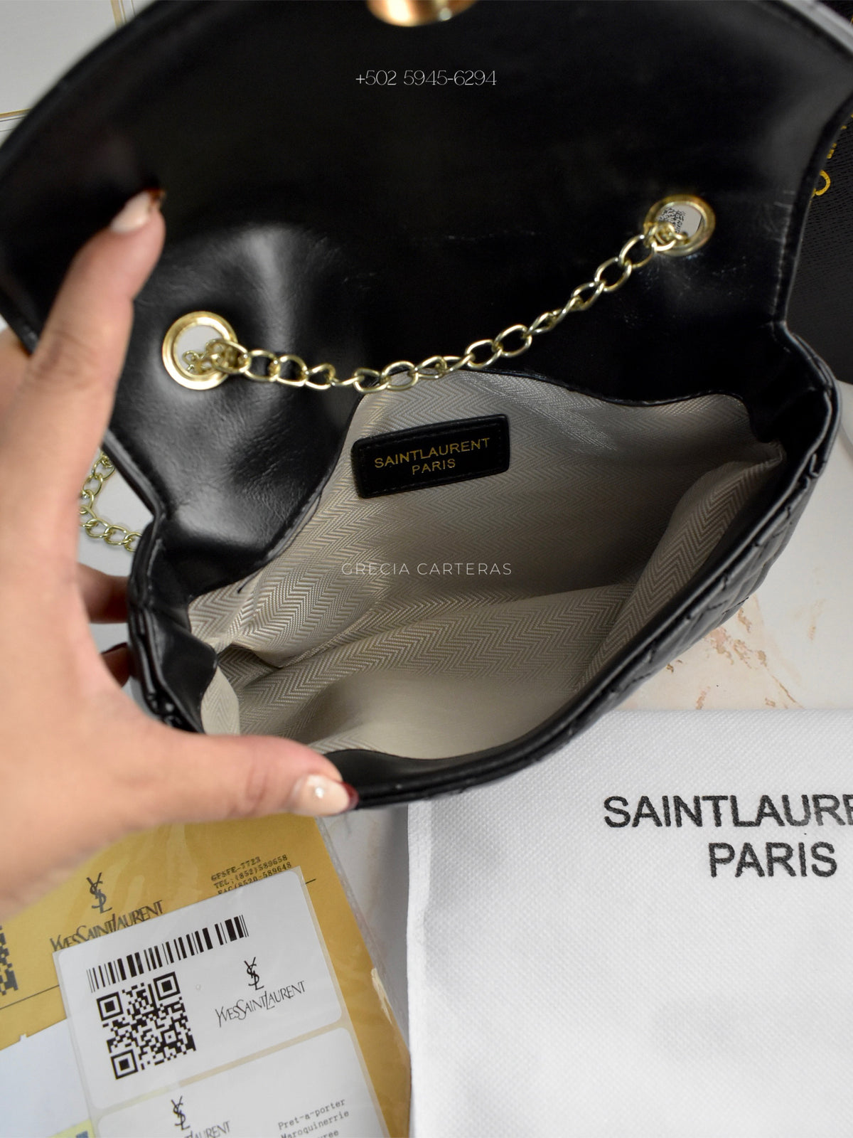 YSL negra de cuerina