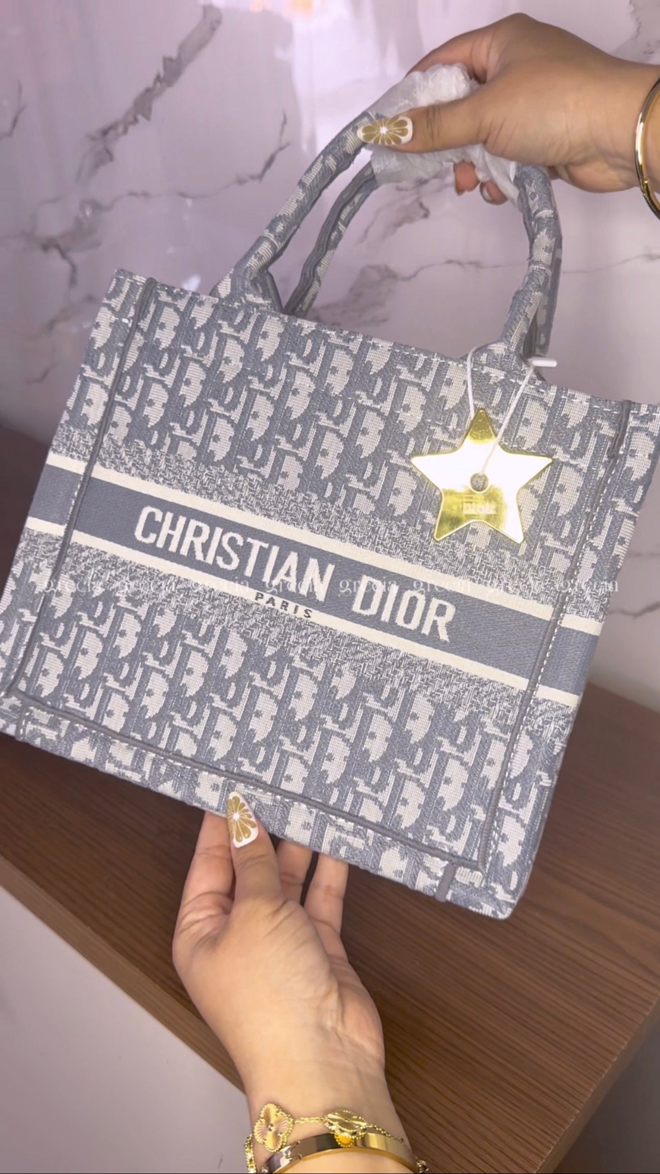 Dior Tote gris pequeña