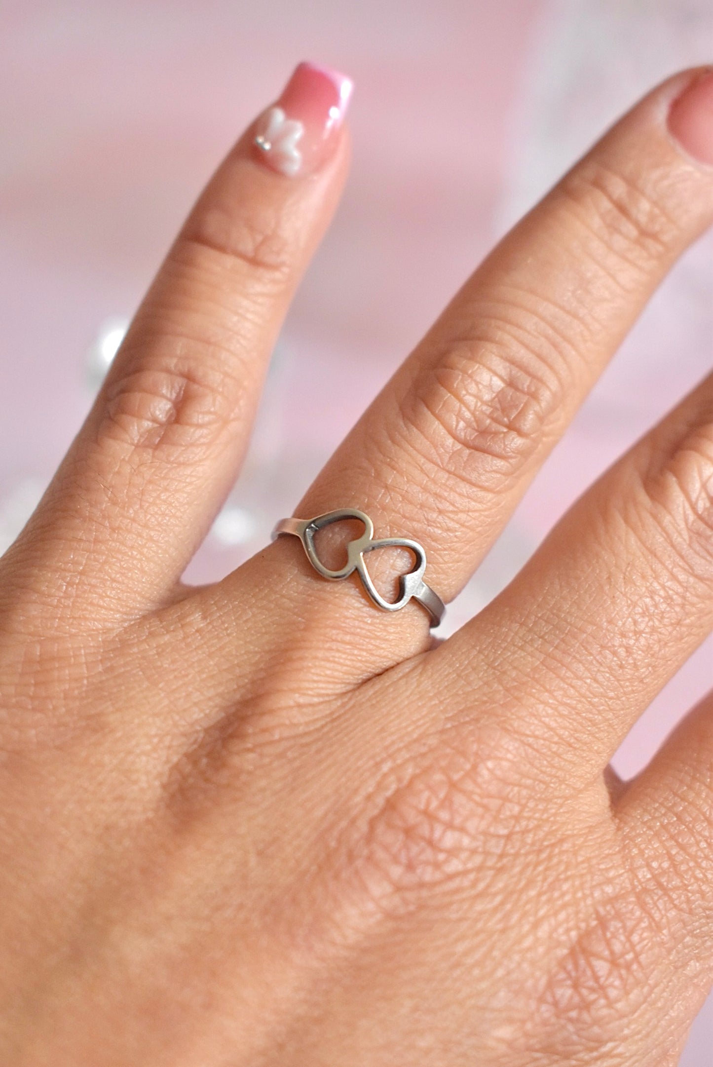 Anillo doble corazón