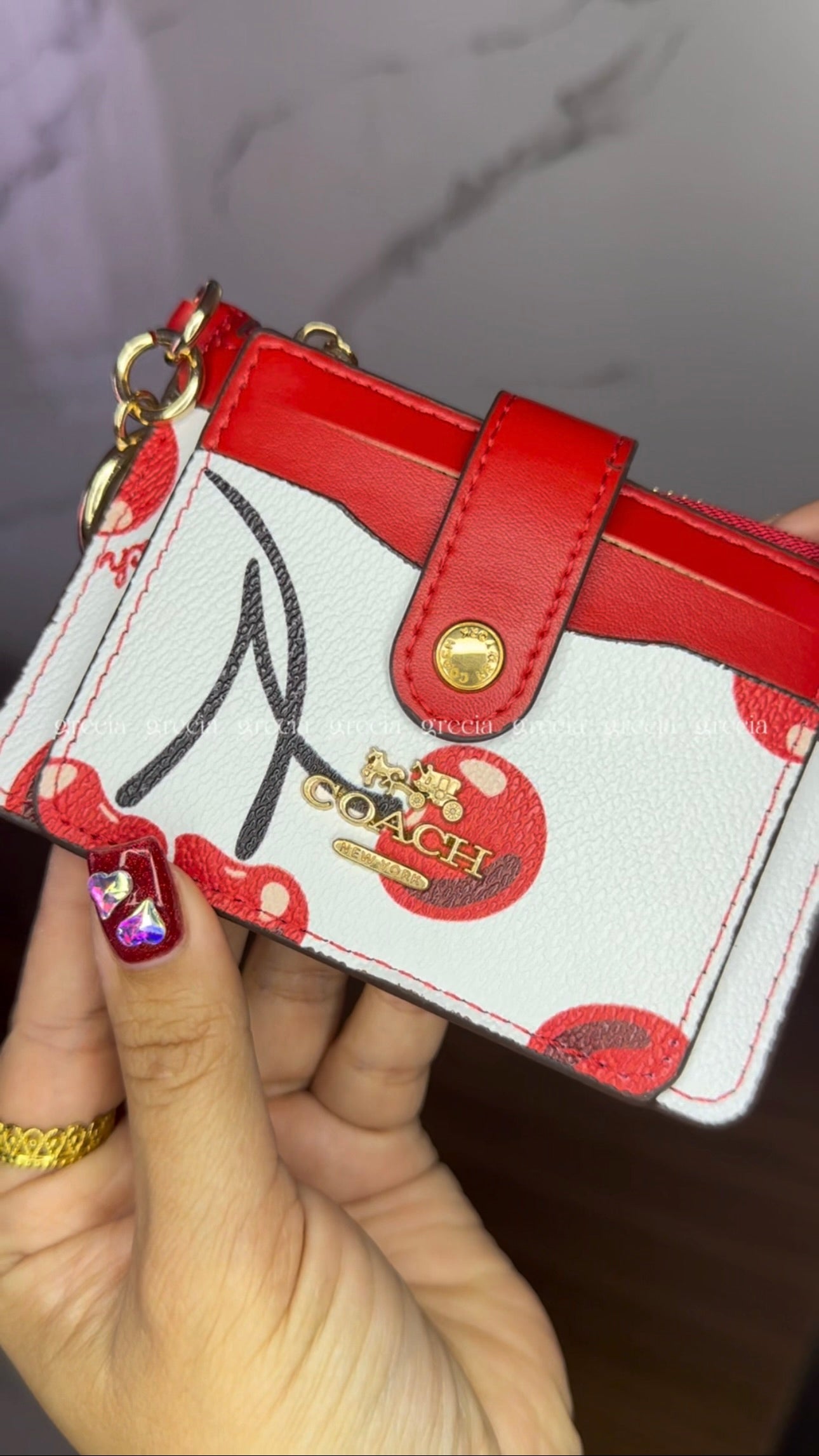 Tarjetero Coach Cherry