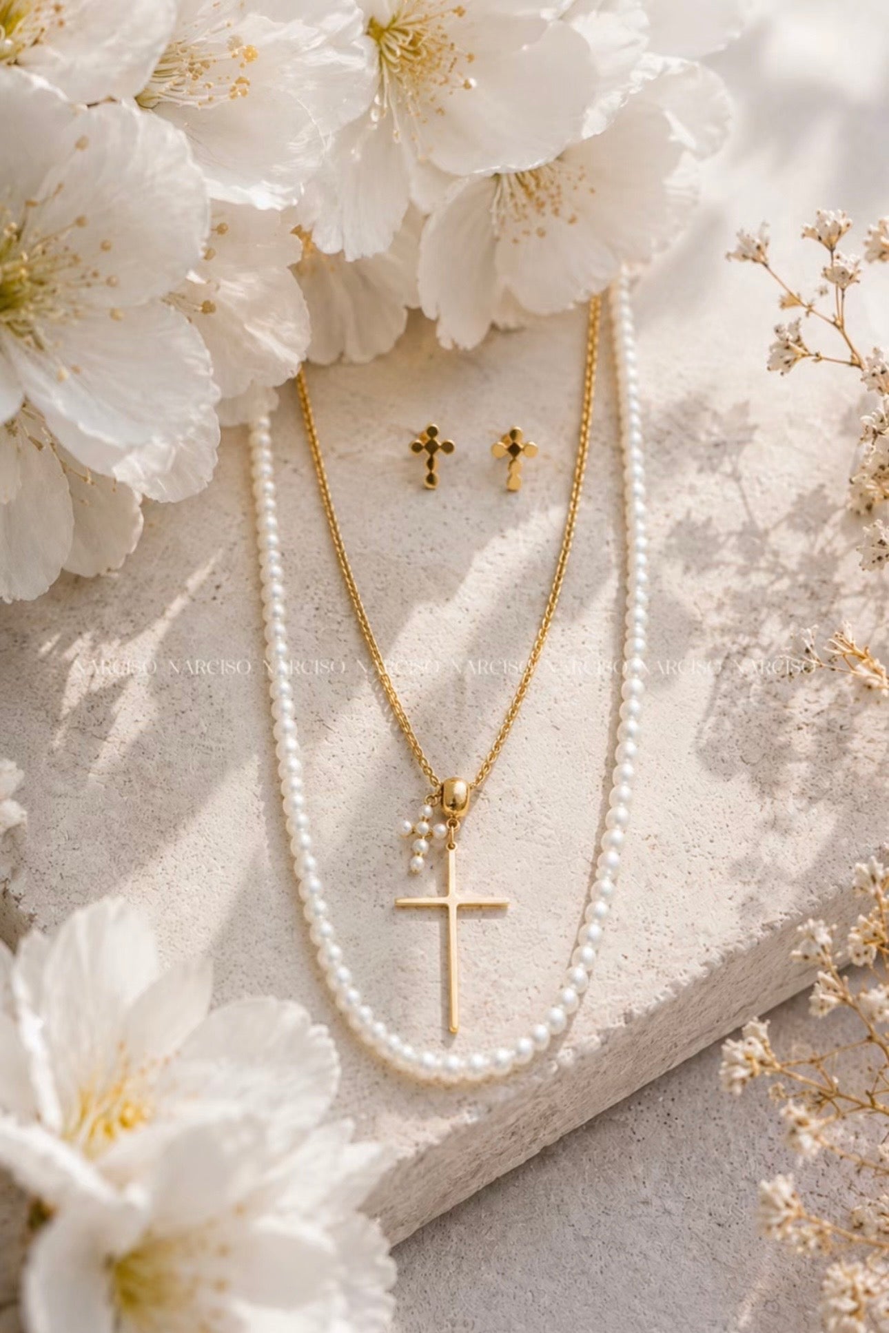 Set cruces y perlas