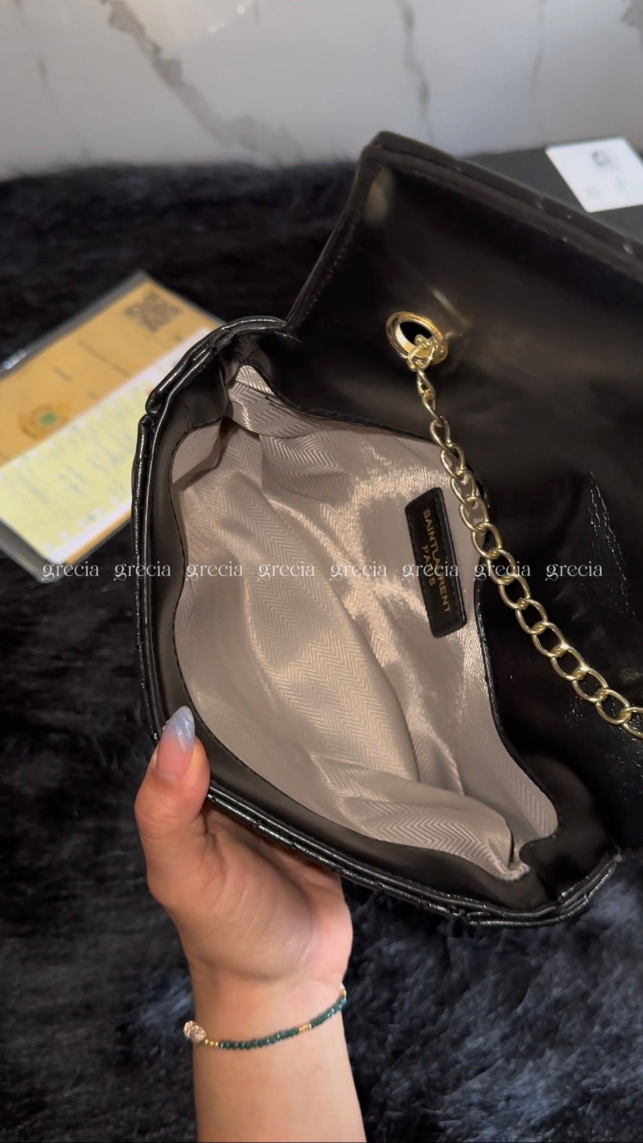 YSL negra de cuerina