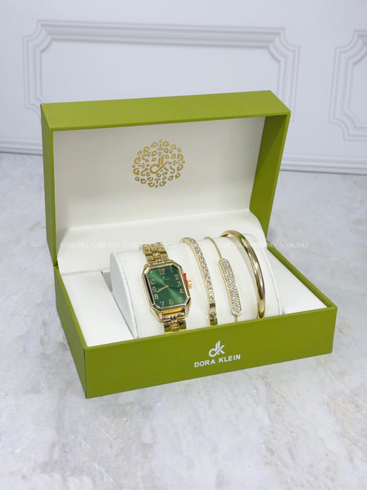 Set dorado con verde