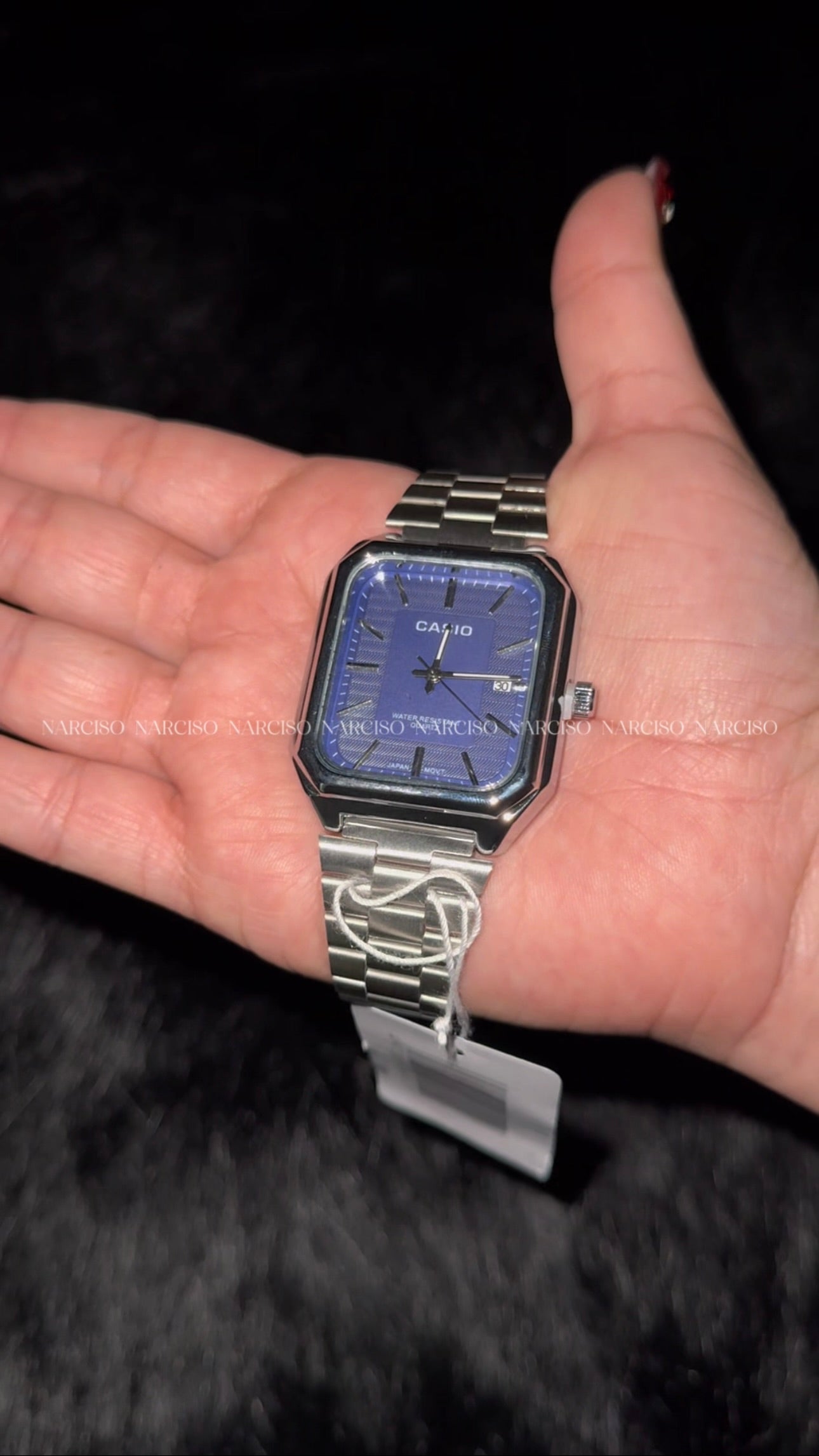 Casio azul plateado caballero