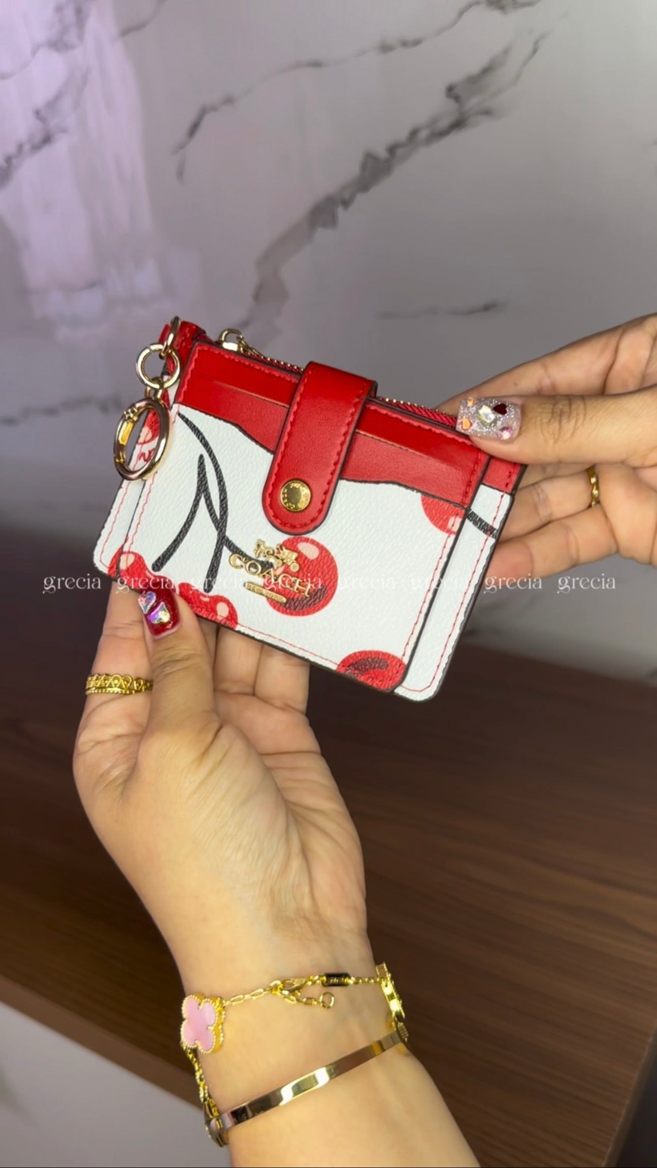 Tarjetero Coach Cherry