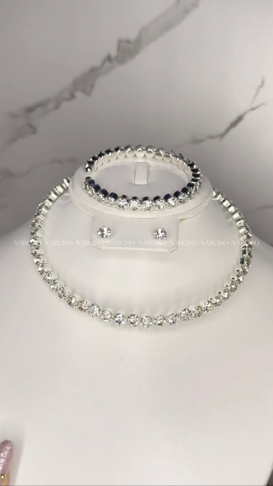 Set brillos plateado