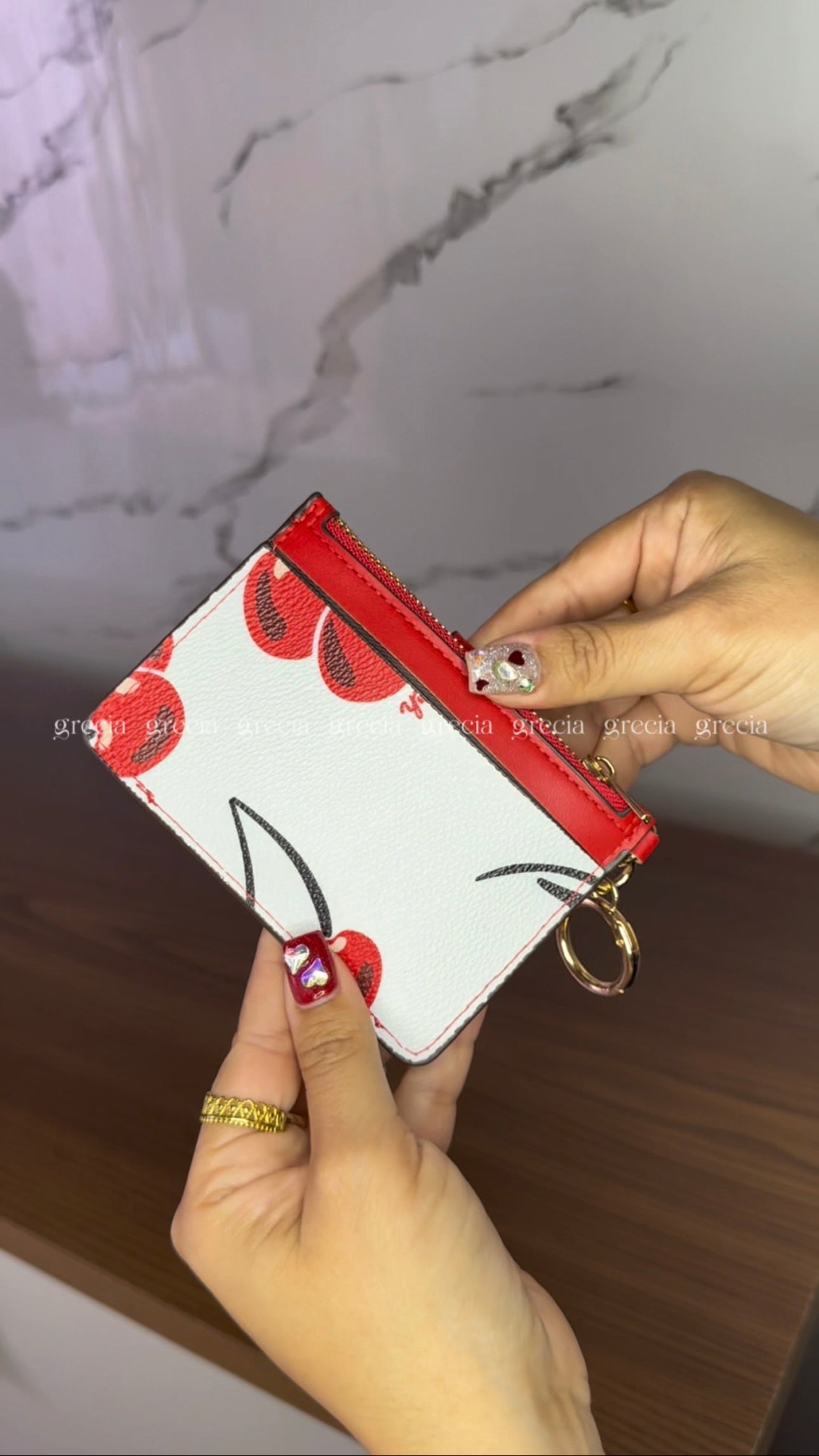 Tarjetero Coach Cherry