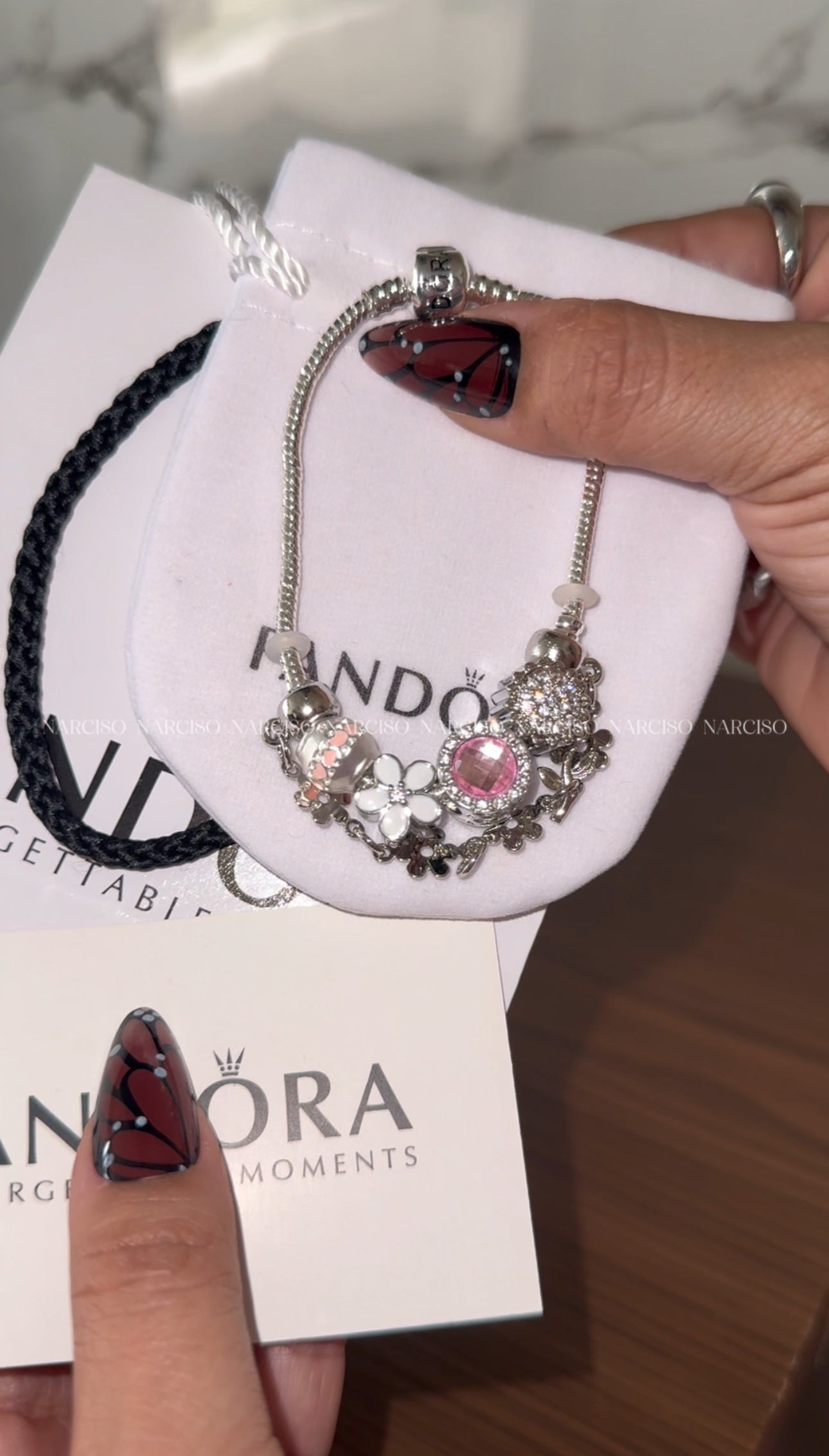 Pandora rosa flores y girasoles